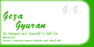 geza gyuran business card